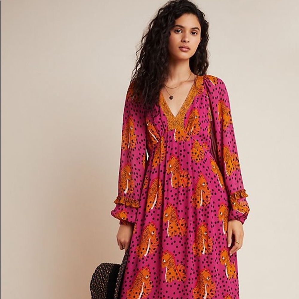 FARM Rio Cheetah Maxi Dress, Large